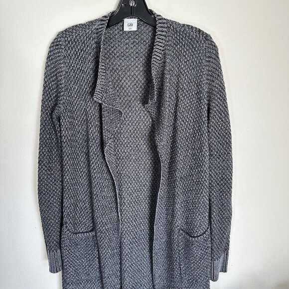 CAbi Womens XXS Style 3166 Lara Knit Gray Sweater Duster Cardigan Long Pockets - Picture 3 of 5